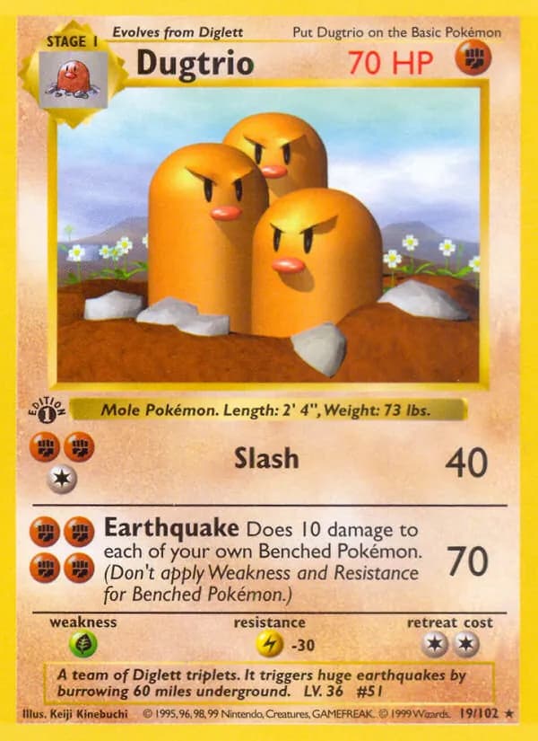 Dugtrio – Base Set 19