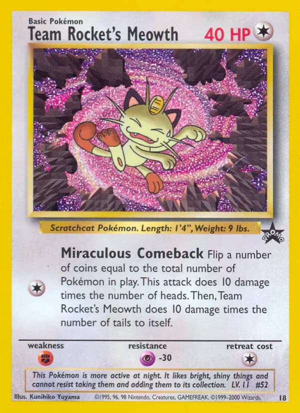 Team Rocket's Meowth – Wizards Black Star Promos 18