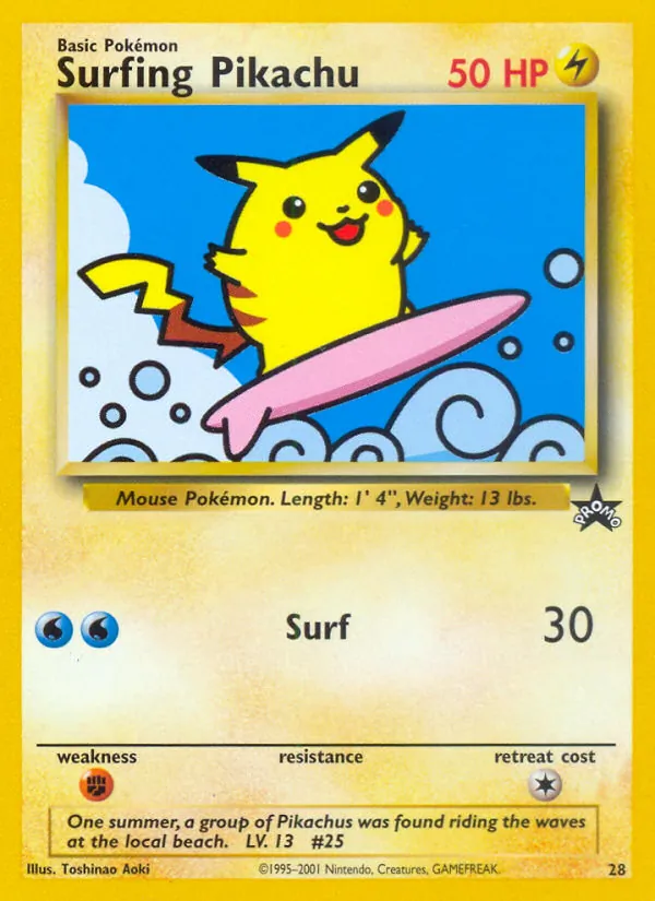 Surfing Pikachu – Wizards Black Star Promos 28
