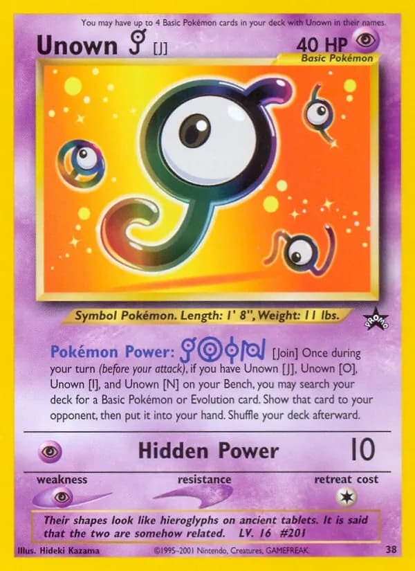 Unown [J] – Wizards Black Star Promos 38