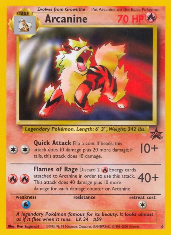 Arcanine – Wizards Black Star Promos 6