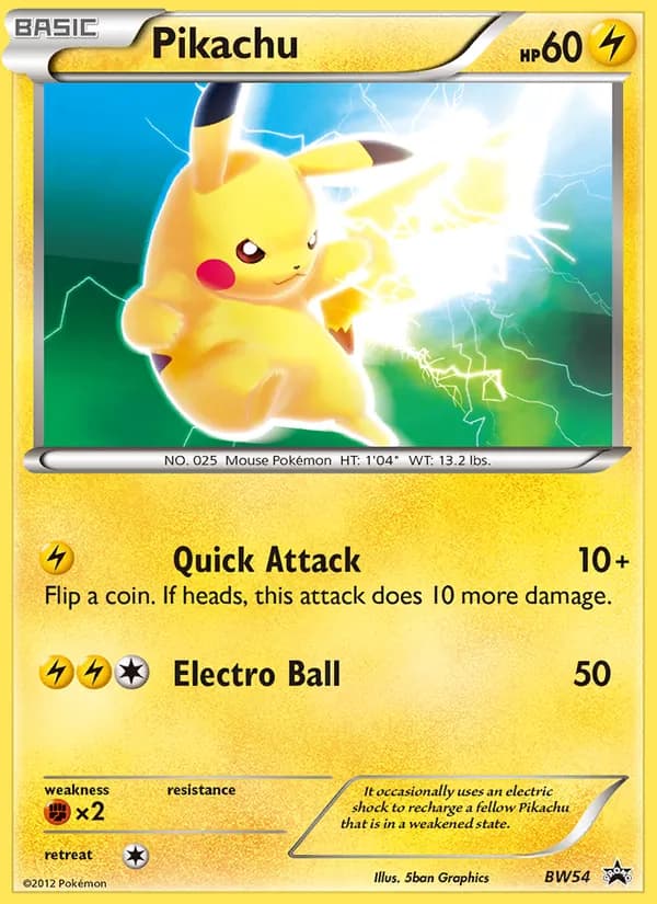 Pikachu – BW Black Star Promos BW54