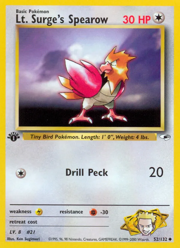 Lt. Surge's Spearow – Gym Heroes 52