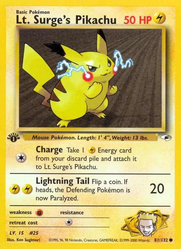 Lt. Surge's Pikachu – Gym Heroes 81