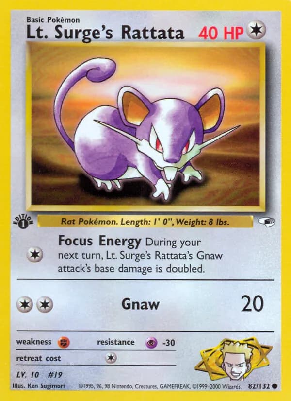 Lt. Surge's Rattata – Gym Heroes 82