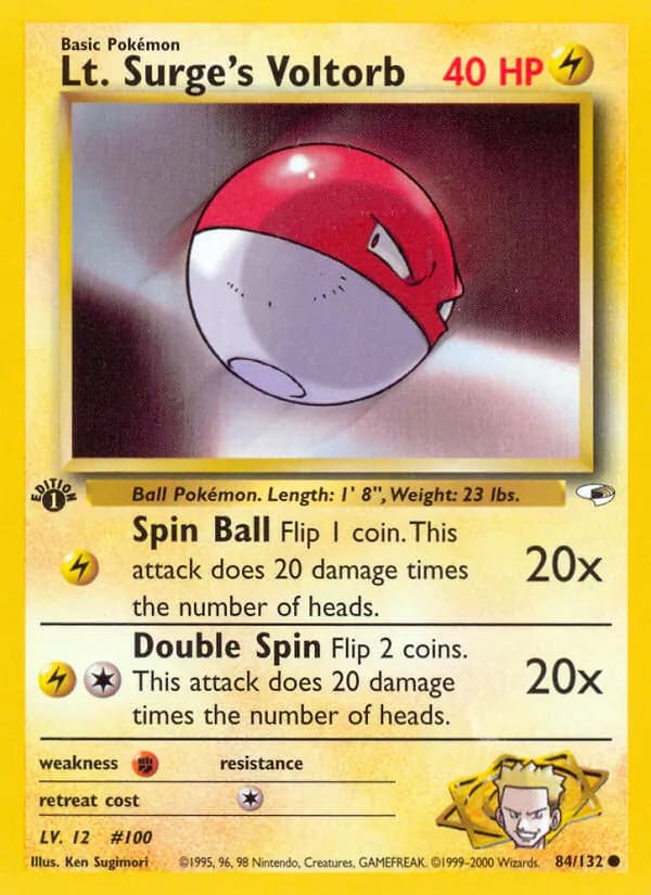 Lt. Surge's Voltorb – Gym Heroes 84