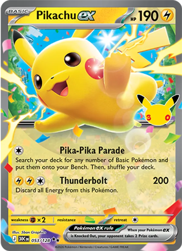 Pikachu ex – 30th Celebration 053