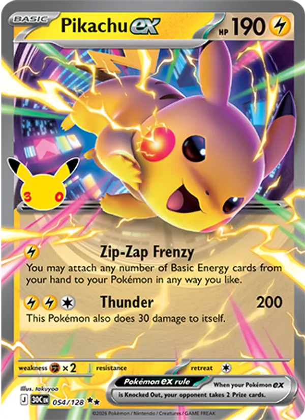 Pikachu ex – 30th Celebration 054
