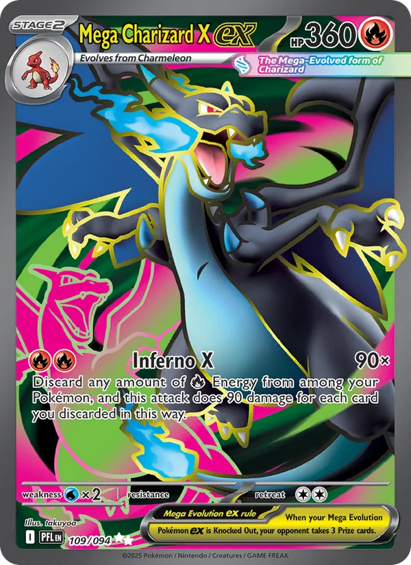 Mega Charizard X ex – Phantasmal Flames 109