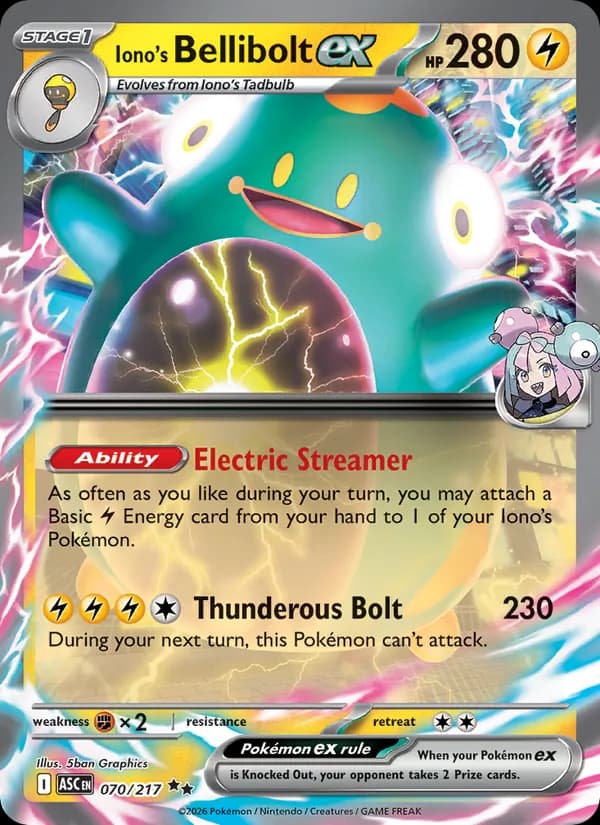Iono's Bellibolt ex – Ascended Heroes 070