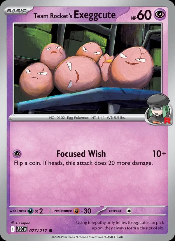 Team Rocket's Exeggcute – Ascended Heroes 077