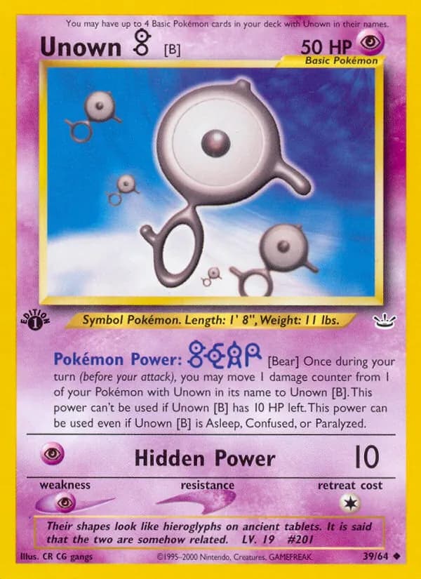 Unown [B] – Neo Revelation 39