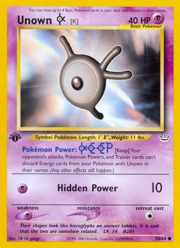Unown [K] – Neo Revelation 58