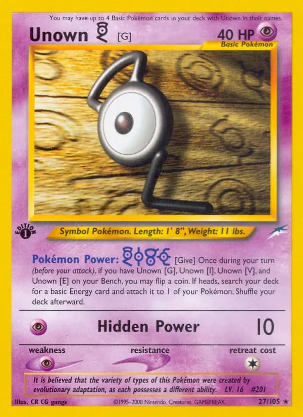 Unown [G] – Neo Destiny 27
