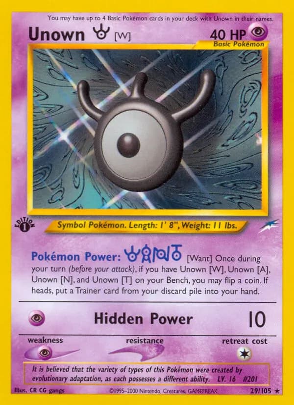 Unown [W] – Neo Destiny 29