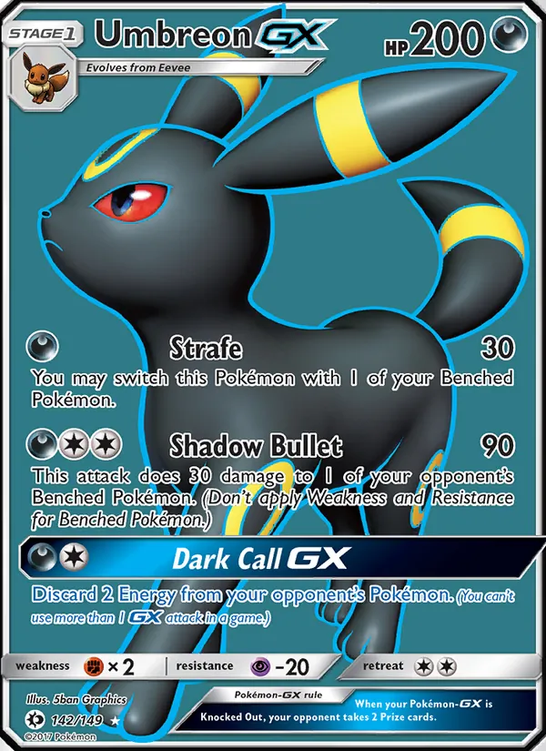 Umbreon GX – Sun & Moon 142