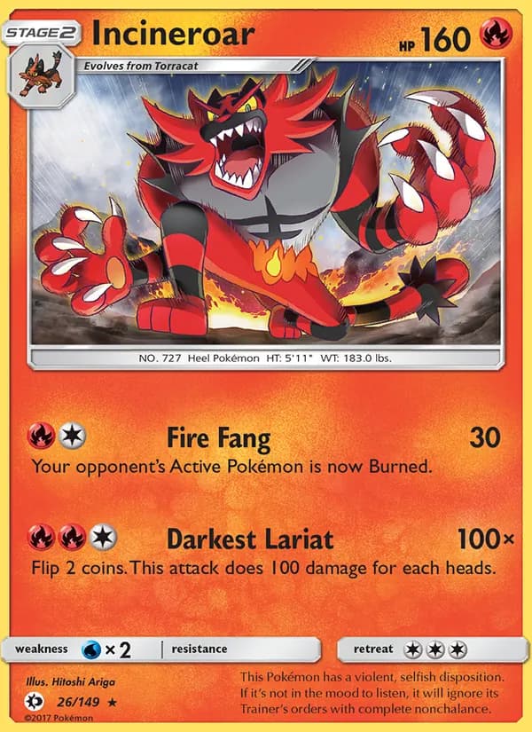 Incineroar – Sun & Moon 26