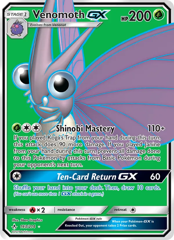 Venomoth GX – Unbroken Bonds 193