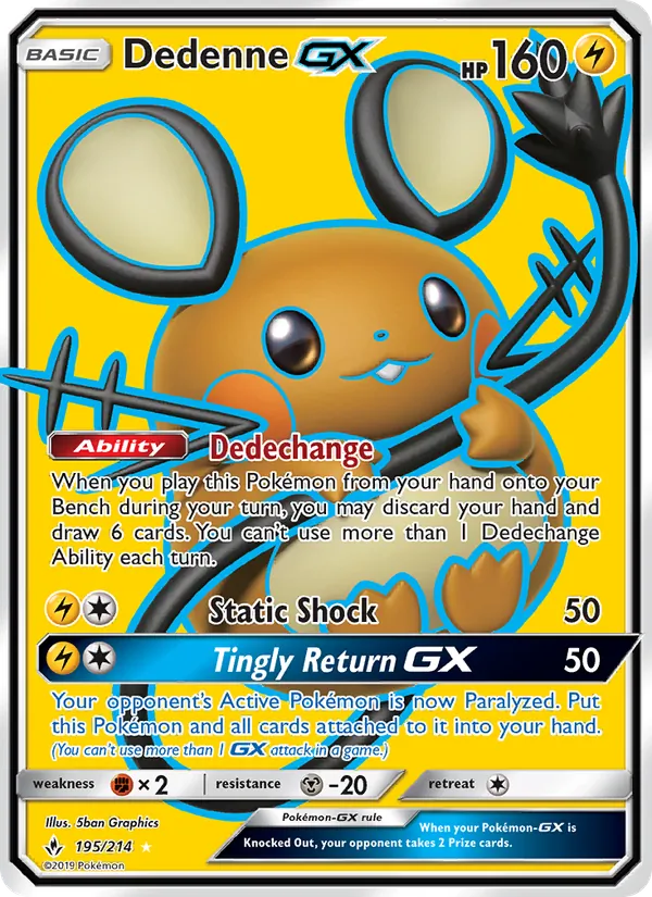 Dedenne GX – Unbroken Bonds 195