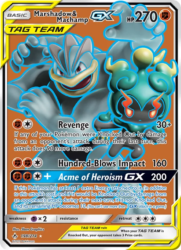 Marshadow & Machamp GX – Unbroken Bonds 198