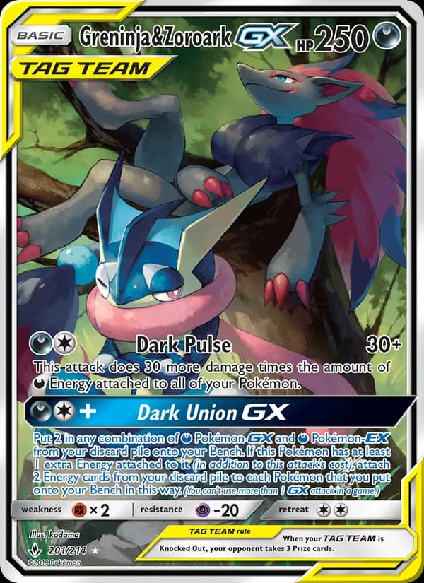 Greninja & Zoroark GX – Unbroken Bonds 201