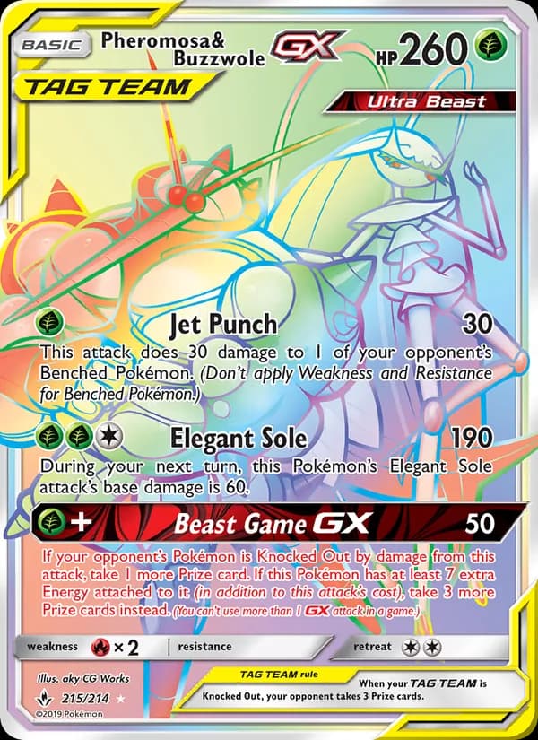 Pheromosa & Buzzwole GX – Unbroken Bonds 215