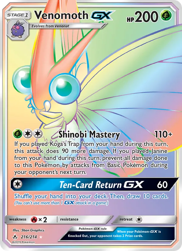 Venomoth GX – Unbroken Bonds 216