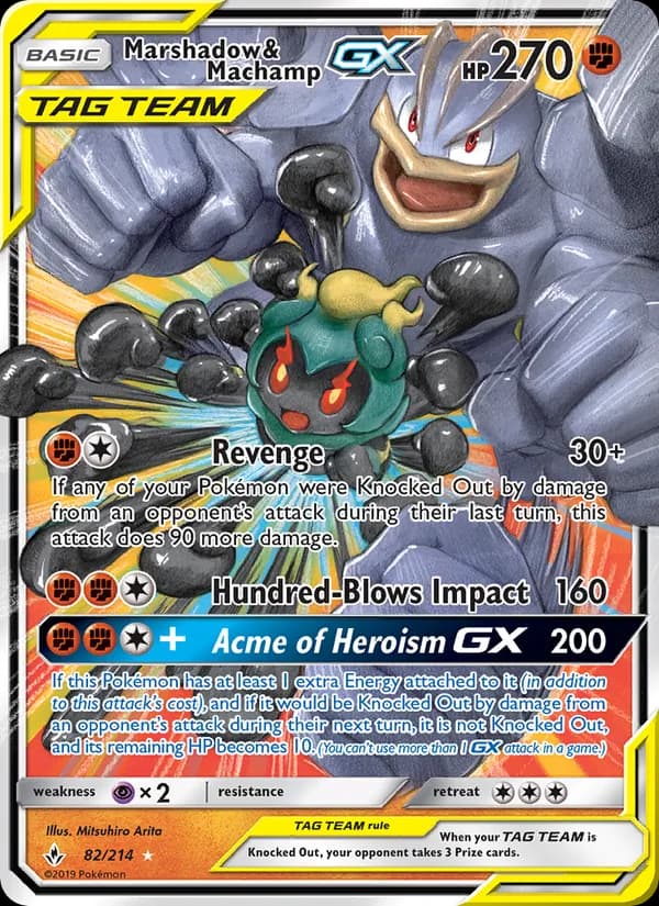 Marshadow & Machamp GX – Unbroken Bonds 82