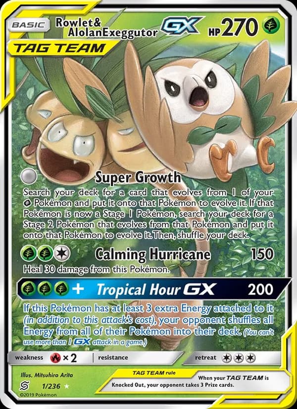 Rowlet & Alolan Exeggutor GX – Unified Minds 1