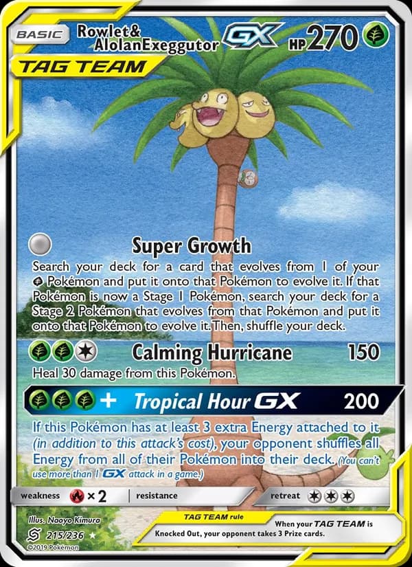 Rowlet & Alolan Exeggutor GX – Unified Minds 215