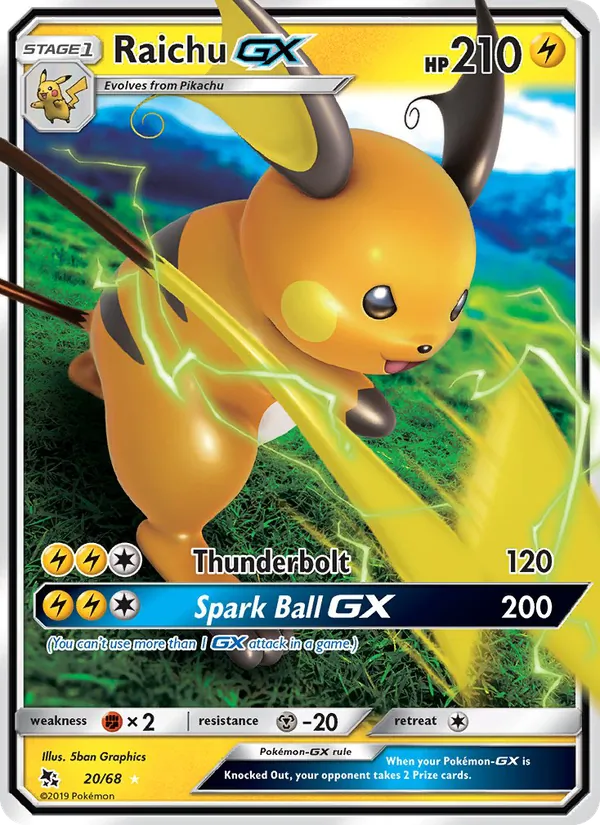 Raichu GX – Hidden Fates 20