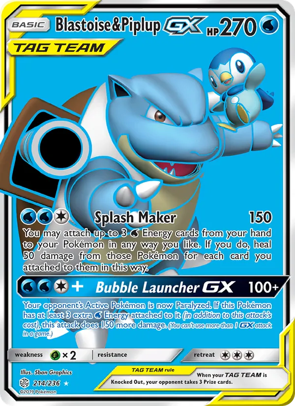 Blastoise & Piplup GX – Cosmic Eclipse 214