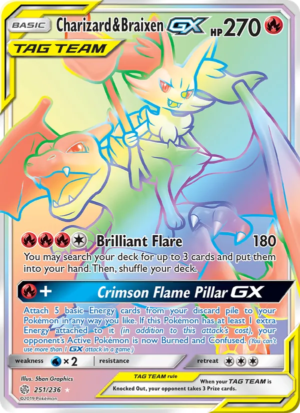 Charizard & Braixen GX – Cosmic Eclipse 251