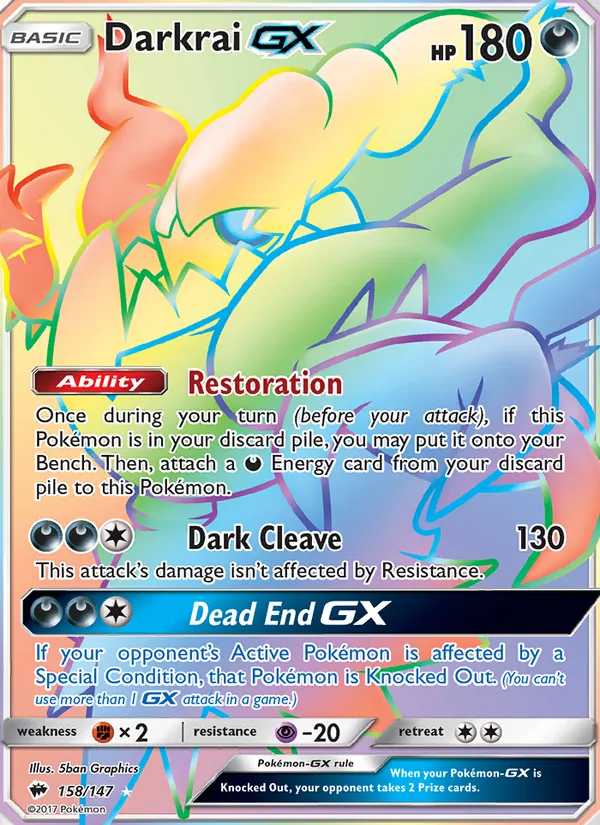 Darkrai GX – Burning Shadows 158