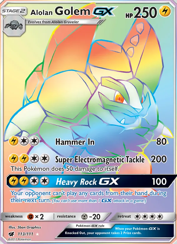 Alolan Golem GX – Crimson Invasion 113