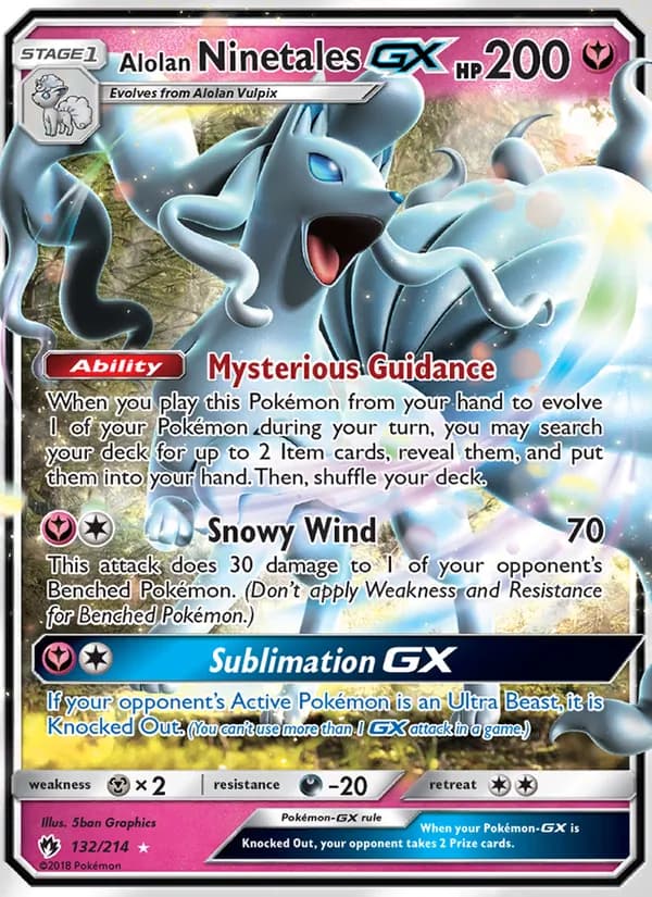 Alolan Ninetales GX – Lost Thunder 132