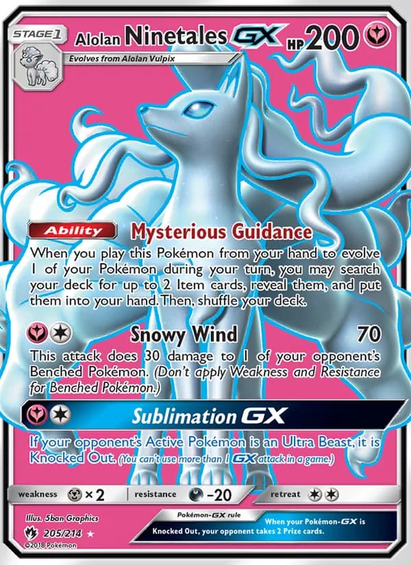 Alolan Ninetales GX – Lost Thunder 205