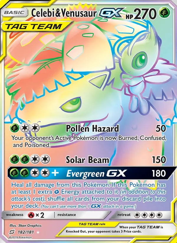 Celebi & Venusaur GX – Team Up 182