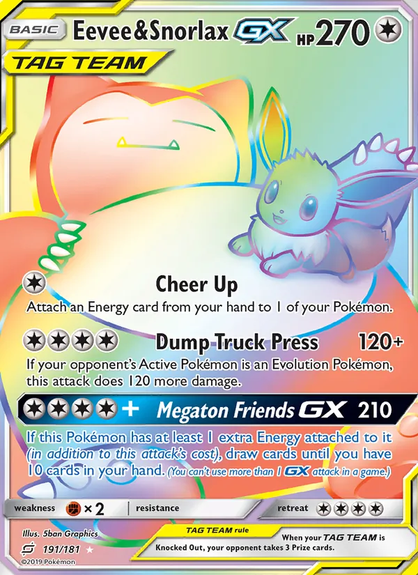 Eevee & Snorlax GX – Team Up 191