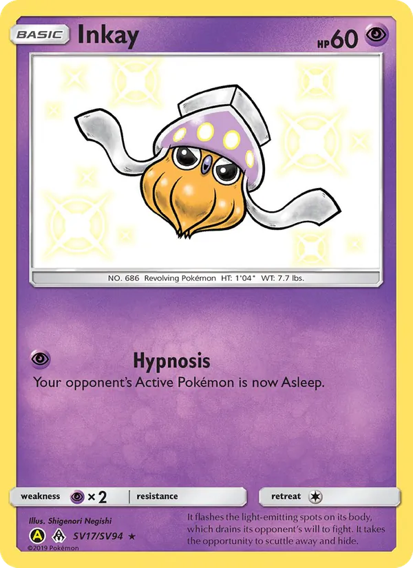 Inkay – Hidden Fates Shiny Vault SV17