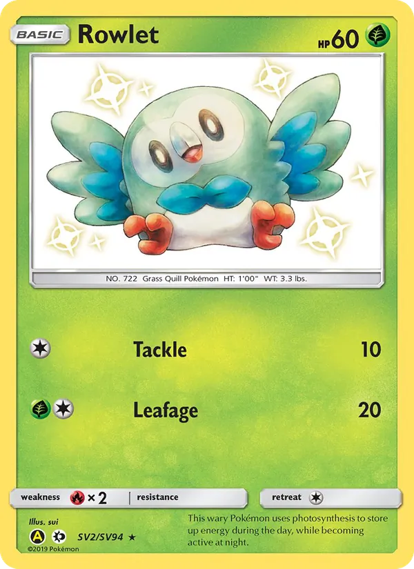 Rowlet – Hidden Fates Shiny Vault SV2