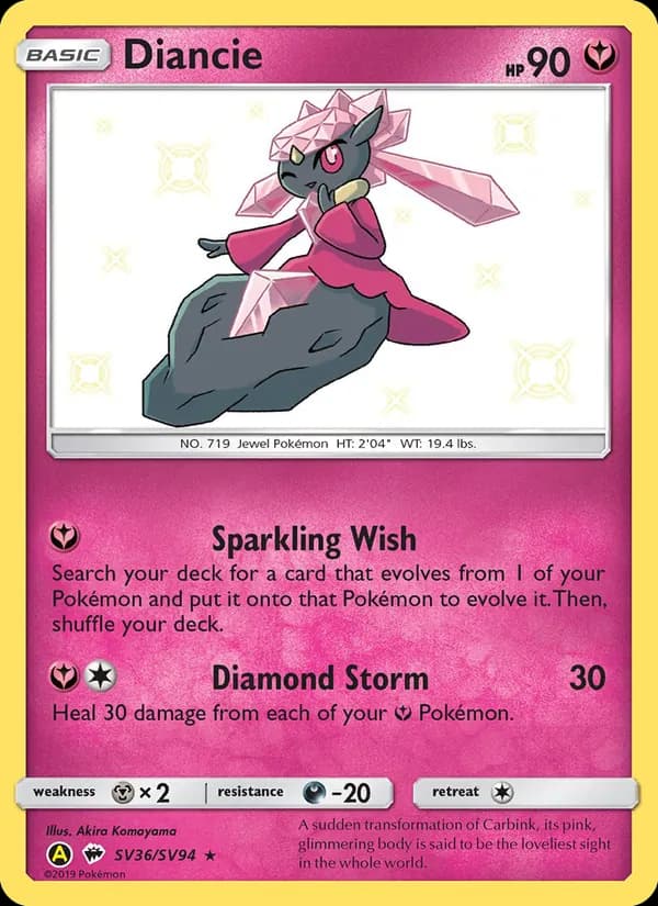 Diancie – Hidden Fates Shiny Vault SV36