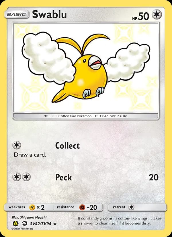 Swablu – Hidden Fates Shiny Vault SV42