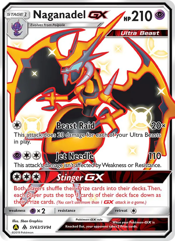 Naganadel-GX – Hidden Fates Shiny Vault SV63
