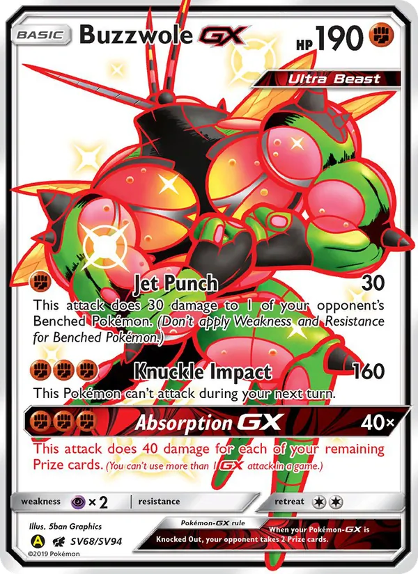 Buzzwole-GX – Hidden Fates Shiny Vault SV68