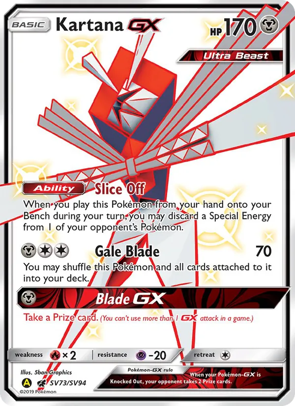 Kartana-GX – Hidden Fates Shiny Vault SV73