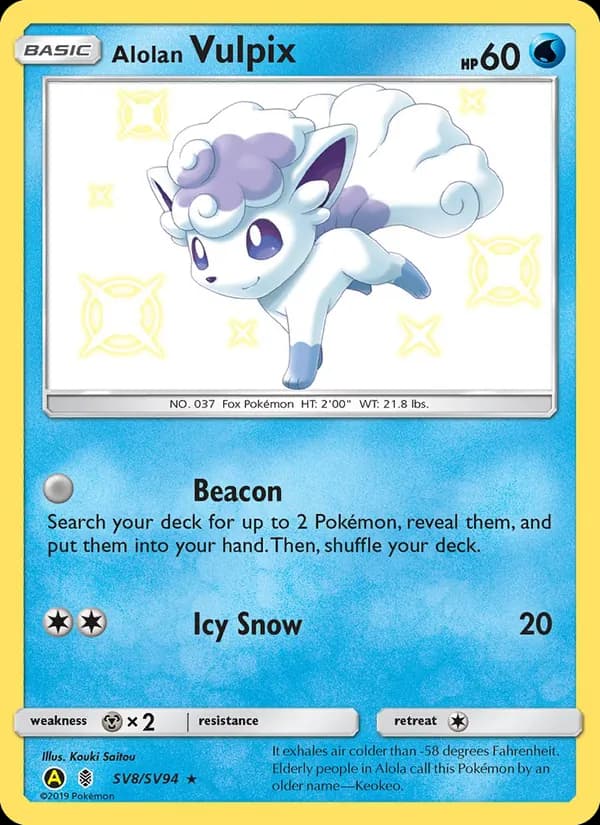 Alolan Vulpix – Hidden Fates Shiny Vault SV8