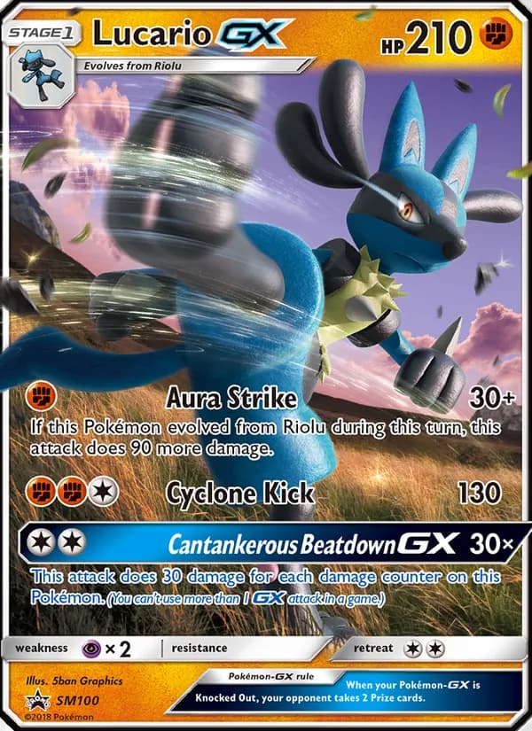Lucario GX – SM Black Star Promos SM100