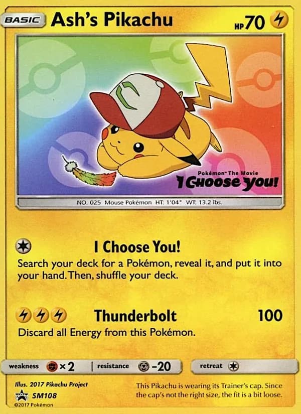 Ash's Pikachu – SM Black Star Promos SM108