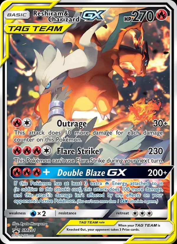 Reshiram & Charizard GX – SM Black Star Promos SM201